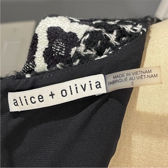 Alice + Olivia Clyde Patchwork Mix Wool Shift Dress - Picture 3 of 5